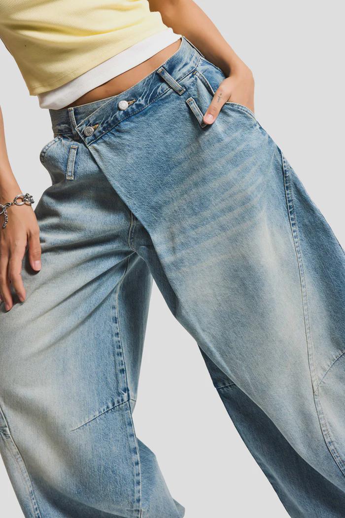 Women’s Oversized Barrel Leg Jeans - Image 4